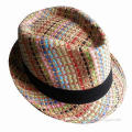 2013 Popular Design Unisex Paper Straw Fedora Hat, OEM Orders are Welcome, Customized Logos Accepted